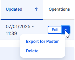 Export the project poster action