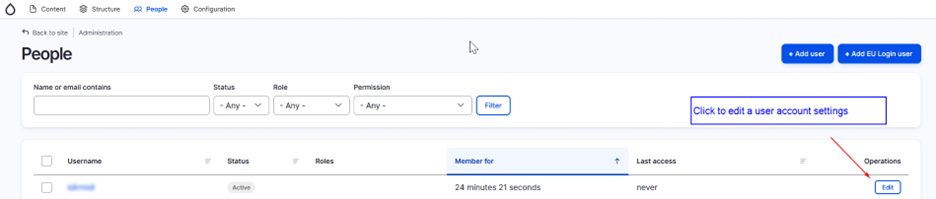 Navigate to People menu