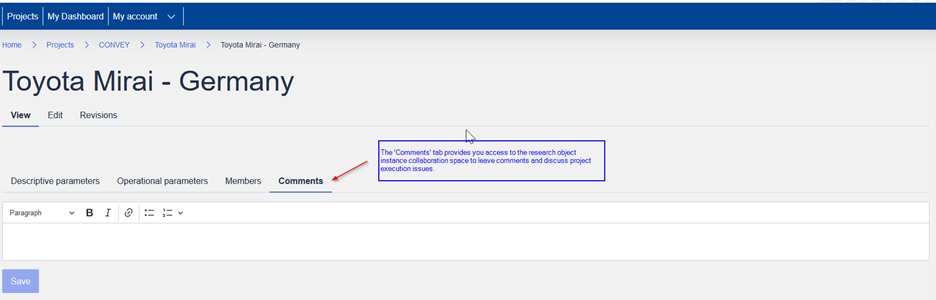 Research object instance comments